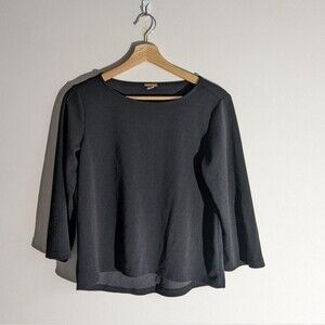 Magaschoni Black 3/4 length sleeve Essential Blouse Top Women's Size Small